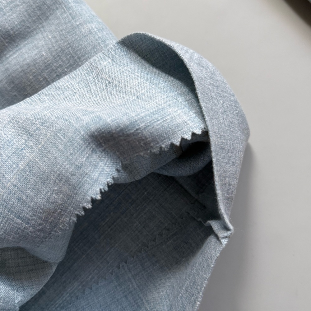 vtg Yves Saint Laurent YSL Linen Trouser Wide Leg Pants Women’s Blue 10 / Medium - Picture 10 of 12